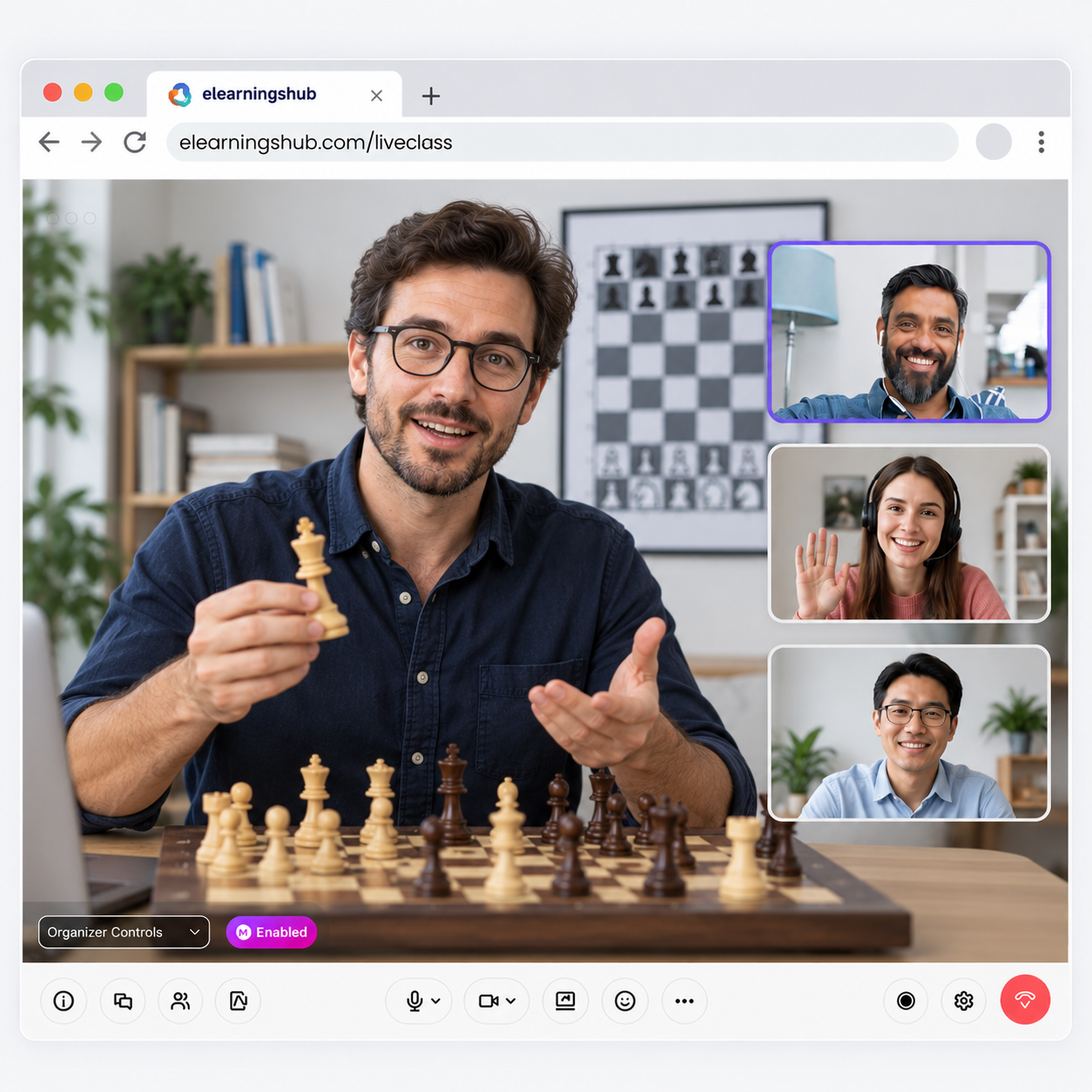 Teaching a live class on eLearningsHub